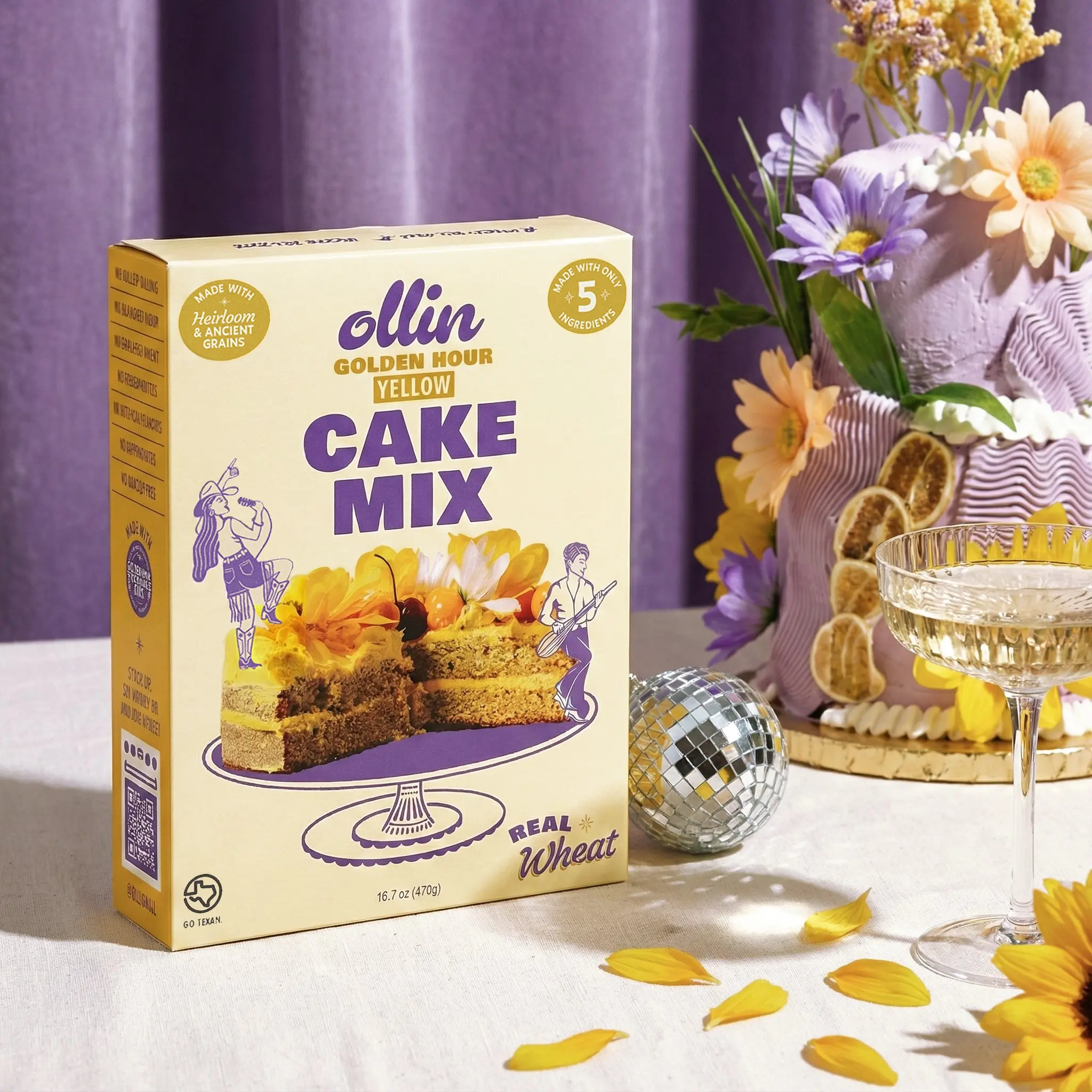 Ollin - Yellow Cake Mix (2pk) | Ancient Grains | Michelin-Approved Wheat | Cowboy Flavor | Moist