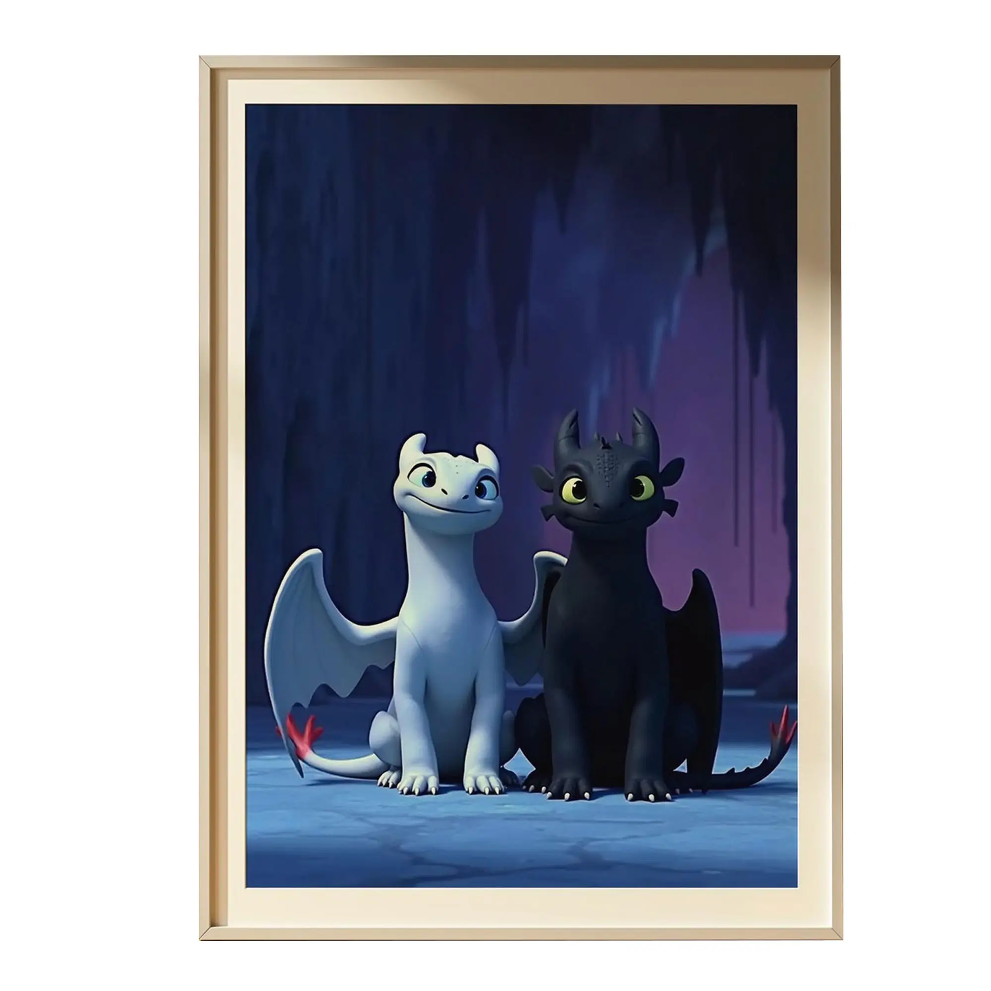 Toothless And Light Fury Poster, Dragon Couple Wall Art, For Dragon Lovers, Movie Lovers, Gift for Friends, Room Decoration, Honoring The Most Adorable Dragon Couple