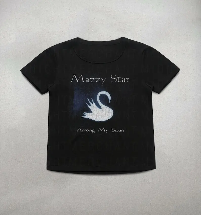 Mazzy Star Among my Swan Shirt, Woman's Organic cotton baby tee, 90s band graphic tee, cute y2k shirts, Mazzy star shirt, Mazzy star graphic
