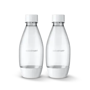 SodaStream 0.5L Slim Dishwasher Safe Bottles Twin Pack - White
