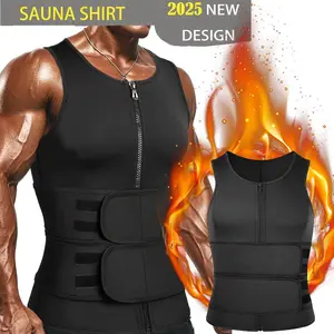 Men's Sweat Sauna Vest Suit Shapwear,Men Breathable Vest Tank Top,Fitness Workout Sports Vest ,Gym Excerise Sleeveless Shirt,Men Underwear Athletic Training Apparel Athletic Activewear Zipper Compression Vest