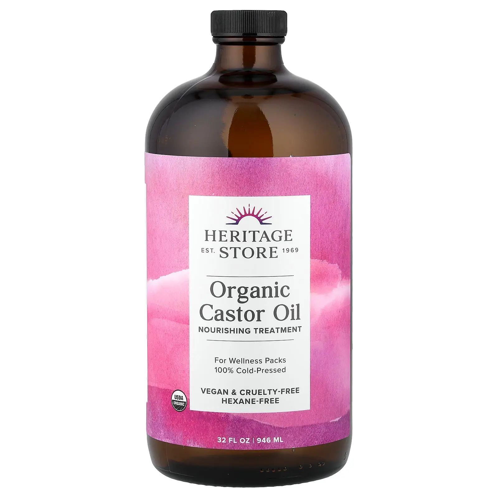 Heritage Store Organic Castor Oil, 32 fl oz (946 ml) Heritage Store Organic Castor Oil, 32 fl oz (946 ml)