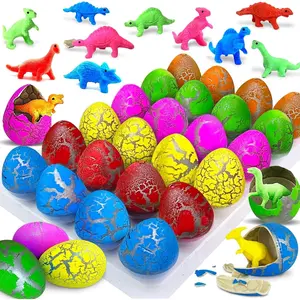 24 Pcs Large Hatching Dinosaur Eggs Easter Party Favors, Easter Egg Filled Toys for Kids Toddlers Grow in Water Dinos Egg Science Kits, Goodie Bag Stuffers, Classroom Prizes, Easter Basket Stuffers