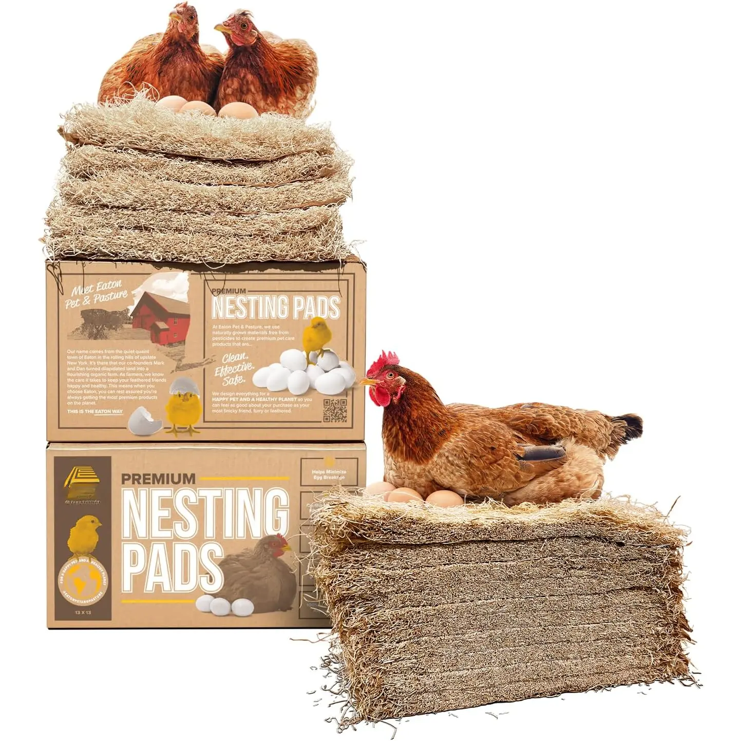 ,  Laying Hen Nesting Pads,  Grown & Sustainably Harvested, 13 x 13 (10 Pack)