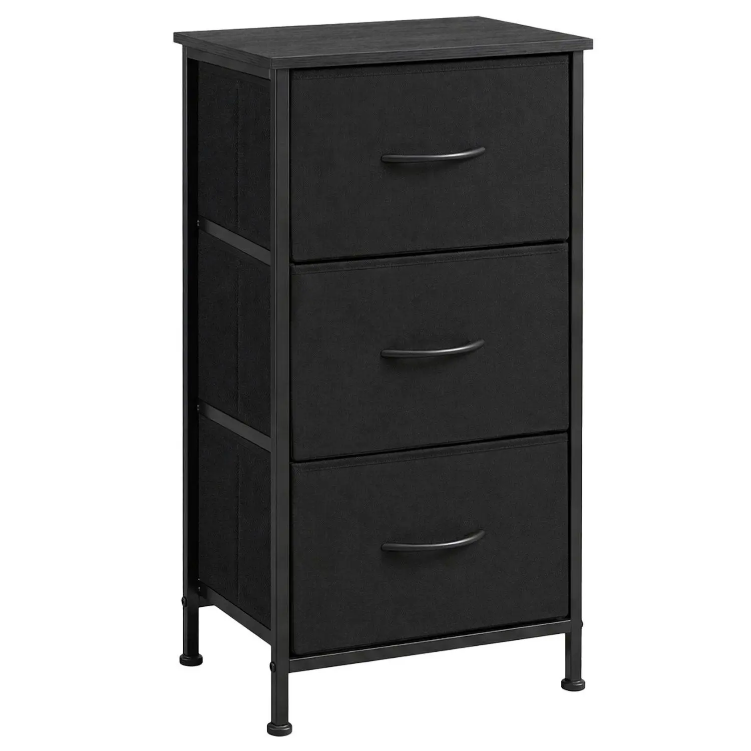 3 Tier Fabric Drawer Dresser with Metal Frame, Removable Storage Cabinet Organizer for Bedroom, Living Room, Entryway, Closet