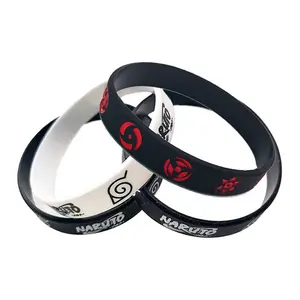 Anime Ninja Silicone Bracelet Akatsuki Organization Sharingan Three Colors Two-Dimensional Sports Bracelet White Black
