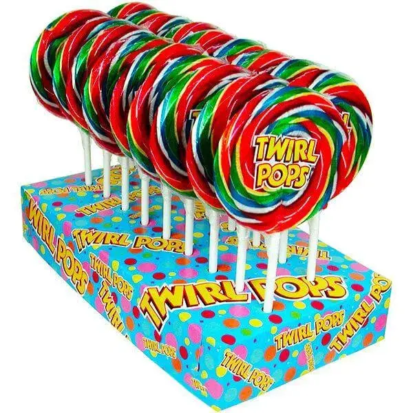 Rainbow Twirl Pops: 18-Piece Display Rainbow Twirl Pops: 18-Piece Display