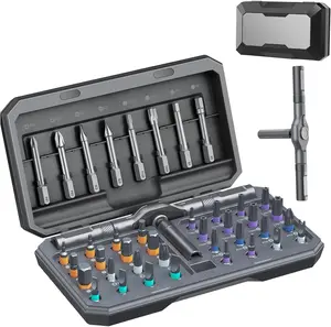 42 in 1 Magnetic Screwdriver, Screwdriver Set, Multi Bit Ratcheting Screwdriver Set with Storage Case Repair Tool Kit for Computer, Eyeglass, Bicycles, Watch, Ring Doorbell, Furniture and DIY