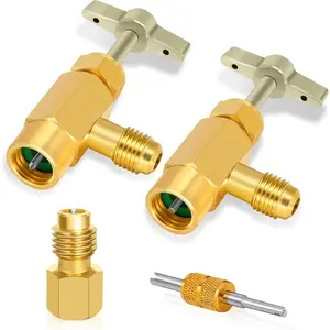 R134a Can Tap, Self Sealing & Puncture Style 134a Can Taps, AC Freon Can Tap Kit, with R134A Tank Adapter, Valve Core Removal Tool, for R134a Refrigerant Refill