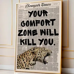 [Sale off up to 65%][Free Ship][No Frame] Vintage Your Comfort Zone Will Kill You Wall Art, Motivational Quote Poster