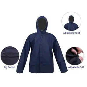 EVA Ultra-Lite Rain Coat with Pants for Men Women Waterproof Rain Suit for Sport, Breathable Lightweight Rainwear with Pants Rain ,Rain Suits for Ultra-Lite Waterproof Protective Rain coats Rain Gear Workwear (Navy)