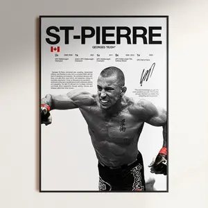 Georges St Pierre Poster, UFC Wall Print, Fighter Poster, Gym Poster, UFC Fan Room Decor, Gift for Him, Ufc Champion