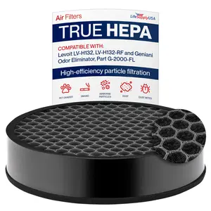 LV-H132-RF True HEPA + Carbon Filter G-2000-FL Compatible with LEVOIT LV-H132 & Geniani G-2000 Air Purifiers by LifeSupplyUSA