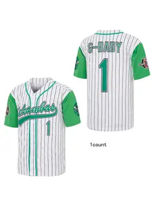Men's DeWayne Warren Jarius 'G-Baby' Jerseys Evans #1 Kekambas Hardball Movie Baseball Jersey Includes ARCHA Patch Embroidery