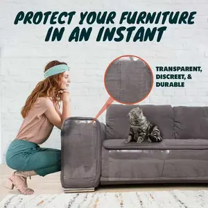 8 Pack Anti Cat Scratch Furniture Protector, Couch Protector from Cat Claws - Heavy-Duty, Easy-to-Apply Scratching Deterrent and Shield for Sofa Corners, Walls, Doors