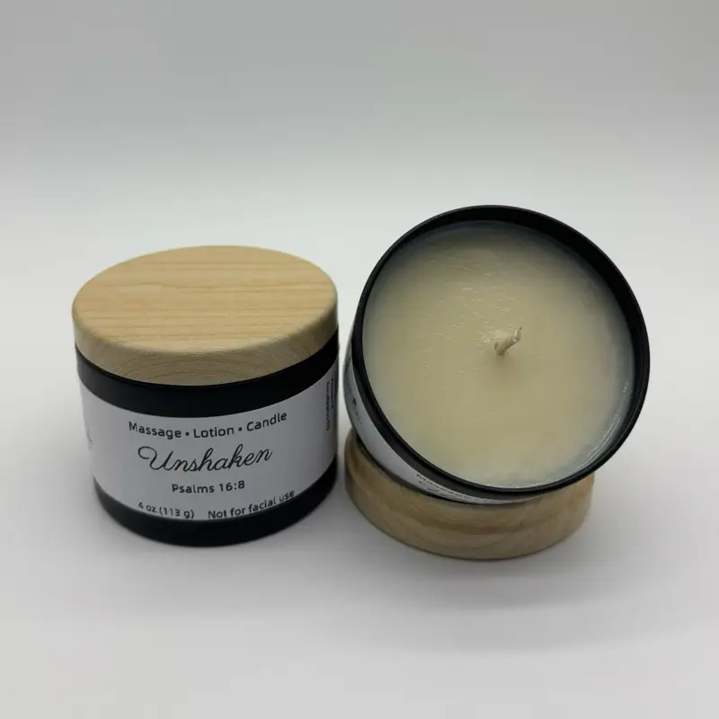 Unshaken Massage Oil Candle - 113g Hand-Poured Soy Wax with Shea Butter Jojoba Oil Sweet Almond Oil & Vitamin E for Relaxation & Moisturization
