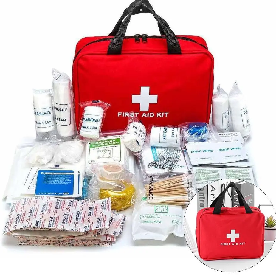 162 pcs First Aid Kit, Including Professional Scissors And Tweezers, Specifically Designed for Camping, Hiking, Hunting, And All Types Of Outdoor Activities, Equipped with Essential First Aid Supplies Like Bandages
