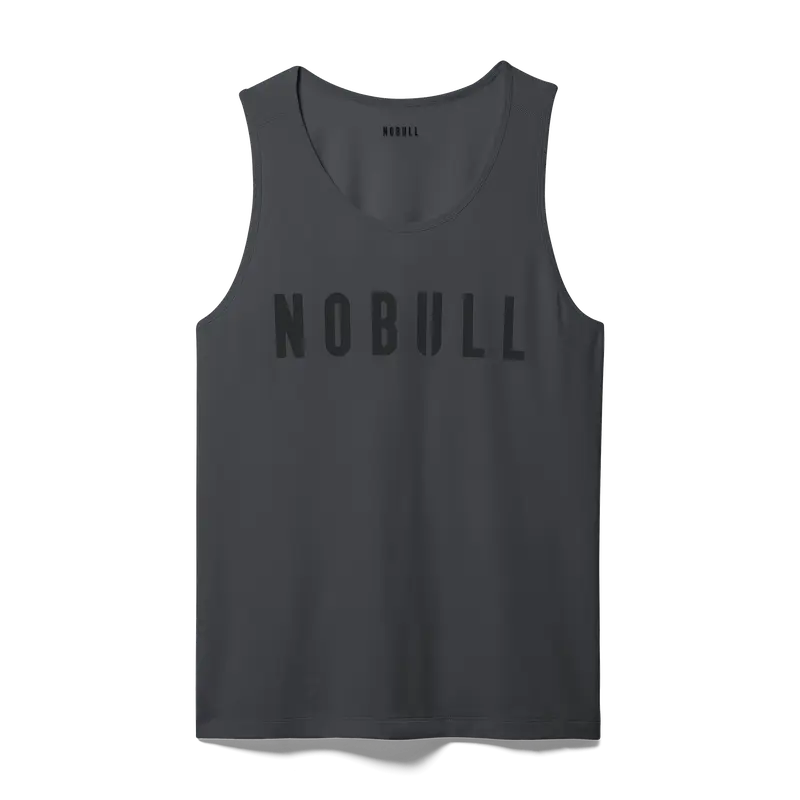 NOBULL Men's Tank in Charcoal Heather Sleeveless Tank Tops Fabric