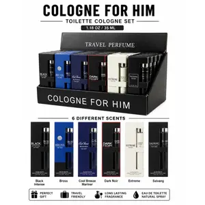 Men's Eau De Toilette Cologne Set 1.18 oz/ 35 ml, 6 Scents Travel Set