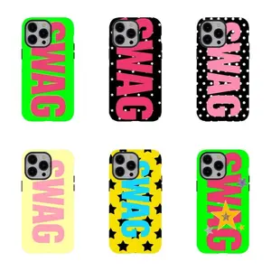 "GWAG" Pink on Green Phone Case | Bold Statement Design Shockproof,For iPhone 17 Pro Max 16 15 14 13 12 11 for Samsung S21 S22 S23 S24 S25 Phone Case,Gift for him and her,Phone Accessories