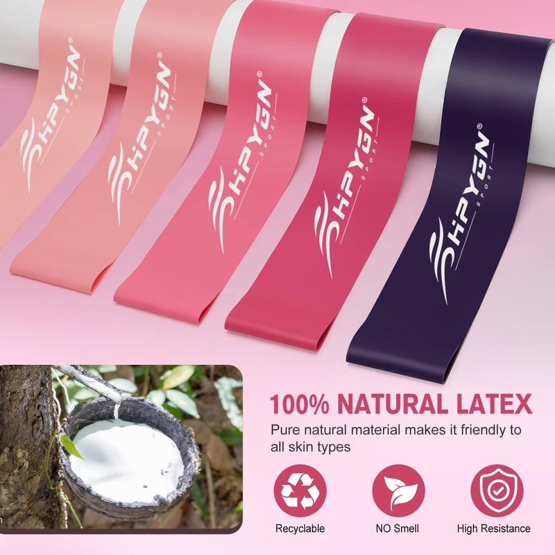 Resistance Bands, Exercise Bands Women, Resistance Bands for Working Out, Fitness Resistance Loop for Leg, Buttocks, Shape Body, Yoga, Pilates, Set of 5 Different Levels Stretching Bands