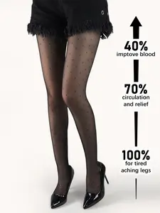 Ultra-Thin Diamond Grid Polka Dot Silver Thread Stockings, Sexy Slimming Silk Socks, High Stretch Anti-Pull, Elegant Fitted Mesh Pantyhose