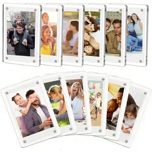 Childhood Moments Captured, Long-Rectangular Magnetic Frame, Acrylic Material, Protects Innocence, No Damage Wall Mounting