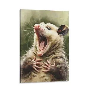 Funny Opossum Cute Animal Poster Wall Art, Exclusive Decor for Animal Lovers, Ideal for Office, Home, Bedroom & Living Room Wall Decor