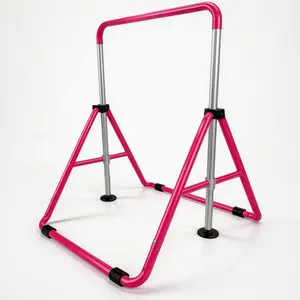 Aobtkel Gymnastics Bar for Kids withRings, Adjustable Height Folding Horizontal Bars,Junior GymnAdjustable Kids Gymnastics Bar - Foldable Horizontal Bar for Home, Safe Sturdy Training Equipment for Children, Perfect for Pull-Ups, Stretching, and Physical