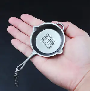 ToyTime PUBG Mini Pan Keychain Alloy Mini Keychain Metal Keychain Toy Game Fans Gift Collection Toy Birthday Gift
