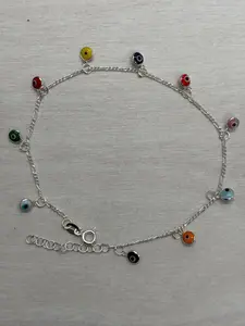 STERLING SILVER 925 EVIL EYE ANKLET