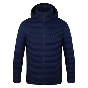 Men's Heated Jacket with Long Sleeves High Neck Waterproof for Winter Camp Cycling Fishing Hiking Skiing Warm and Fashionable