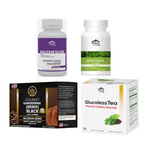 Eternal Spirit Beauty- Wellness Combo Pack with Moringa Oleifera Magnesium Citrate Gourmet Ganoderma Black Coffee & Glucoless Tea for Energy Balance
