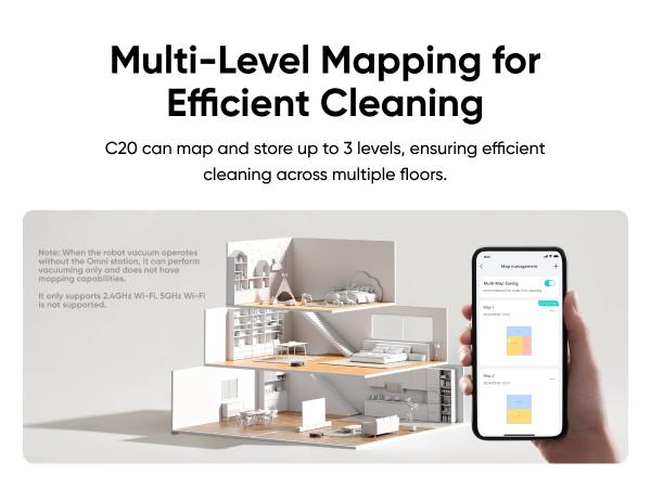 eufy C20 Omni Robot Vacuum, Robot Vacuum and Mop Combo, Self Emptying, Auto Mop Washing and Auto Drying for hands-free cleaning, 3.35-Inch Ultra-Slim Body, 7000 Pa Powerful Suction, All-in-One Station, Cleaner Machine Cleaner Cordless