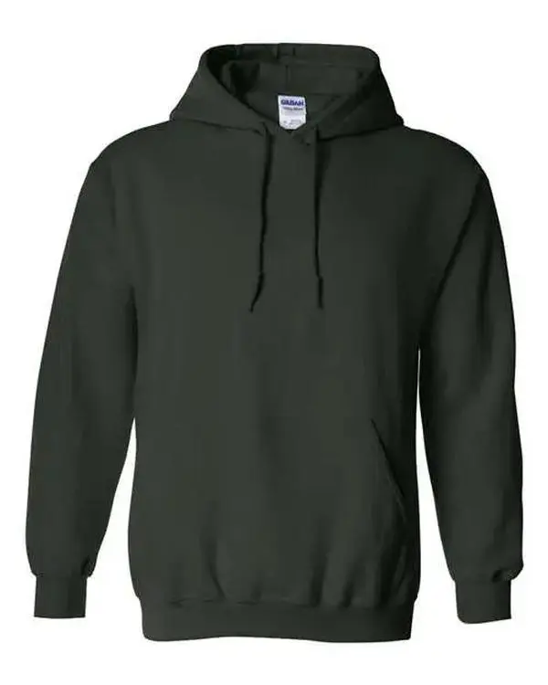 Gildan Men's Classic Pullover Hoodie - Long Sleeve, Comfortable Solid Sweatshirt for Casual Wear, Plain Menswear Top (Forest Green, Natural)