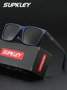 SUPKLEY Minimalist Business Style Men'S Classic Polarized Sunglasses With Square Frames, Comfortable Nose Pads, Uv Protection For Daily Travel, Driving To Reduce Glare, Essential For Travel
