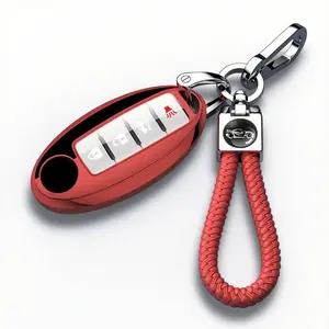 for Nissan Key Fob Cover with Keychain,Soft TPU Key Case Shell Full Protection for Altima Rogue Maxima Sentra Infiniti Armada Sedan Murano Pathfinder Frontier 3 4 5 Button Holder