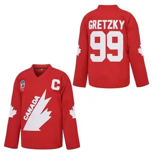 Men's #99 Ice Hockey Jersey Embroidery Gretzky Red Labatt Team Coupe Canada Cup Men's Embroidery