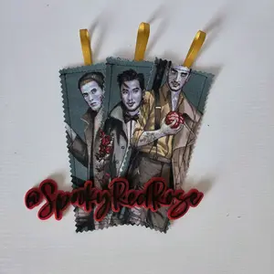 zombie spooky guys  handmade cloth bookmark