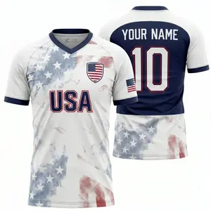 Personalized USA Soccer Team Vintage Graphic Tee, USSF Joma Acid Wash Custom Name Number Jersey, USMNT USWNT American Flag Shield Stars Stripes, Retro Football V-Neck Shirt Streetwear, Fans Gift Patriotic Red White Blue Apparel
