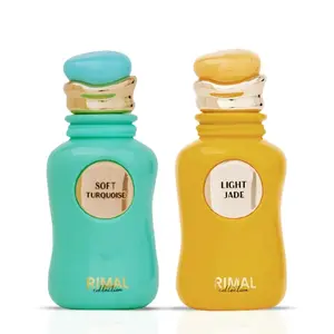 Soft Turquoise & Light Jade Eau de Parfum Sprays 100ml (3.4 OZ) by Rimal Collection | Radiant Florals Meet Refined Woody Elegance (Bundle)