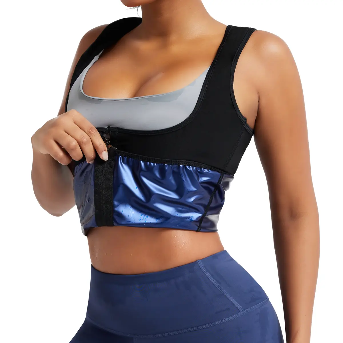 Sauna Suit for Women Waist Trainer Vest  Workout Tank Top with Zipper Tummy Control Shapewear Vest, Fajas Para Mujer, Women Sports Workout Gym Exercise Clothes, Women Sportswear