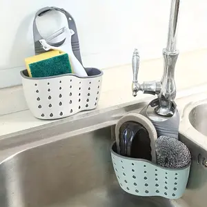 1pc Adjustable Sink Storage Holder Dish Drying Organiser with Soap Sponge Dishcloth Shelf Racks, Hanging Drain Basket Bag for Kitchen Accessories, Maximize Your Kitchen Storage, Hangable