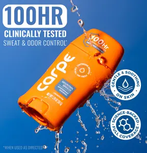 Carpe Deodorant Antiperspirant - 100Hr Clinically Tested Sweat & Odor Control - No Baking Soda, Parabens, or Phthalates - Reduce Odor Causing Bacteria - Nourishes Skin