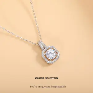 14K Gold-Plated Platinum Inlaid Zirconia Square Diamond Ladies' Necklace, a Classic Luxurious and Sparkling Ladies' Clavicle Necklace, a Fashion Accessory Suitable for Parties and Daily Wear, Ideal Birthday and Mother's Day Gift for Friends and Family