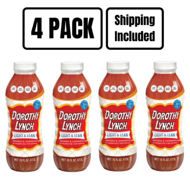 Dorothy Lynch Light and Lean Salad Dressing 16 oz Pack of 4 Gluten Free Flavor Sauce