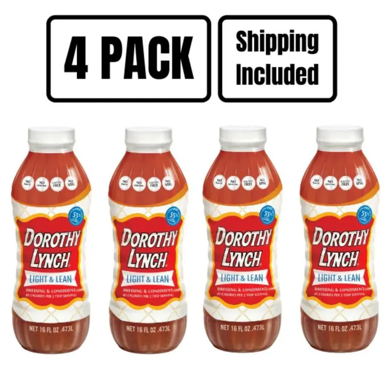 Dorothy Lynch Light and Lean Salad Dressing 16 oz Pack of 4 Gluten Free Flavor Sauce