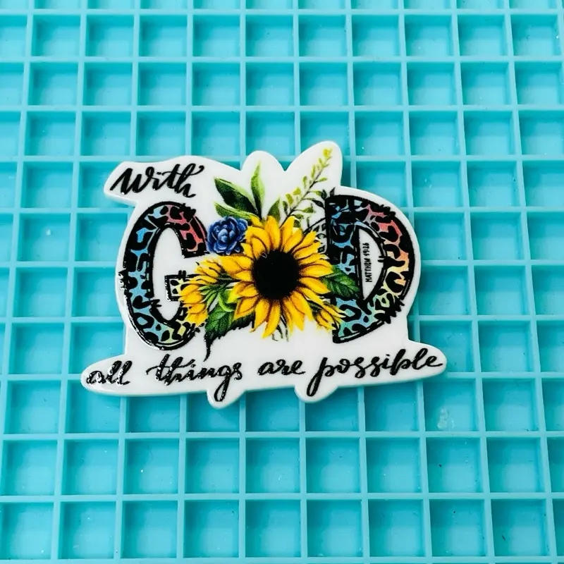 “With God all things are Possible” Charm for DIY/Badge Reels/Hair Clips- Adorable Design for Crafting Projects - Perfect for Creating Badges, Key Chains & Mofe