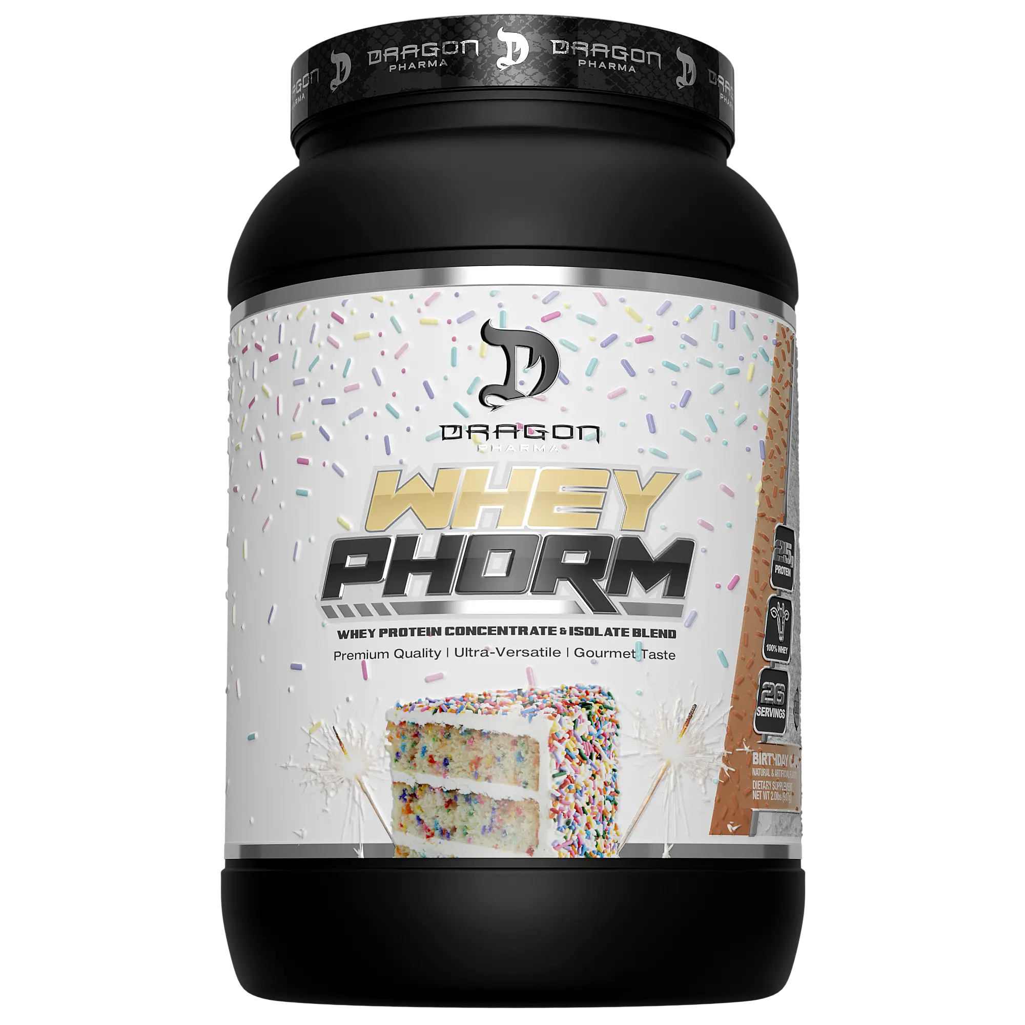 Dragon Pharma Wheyphorm Birthday Cake Whey Protein Blend (2lbs) Supplement Powder