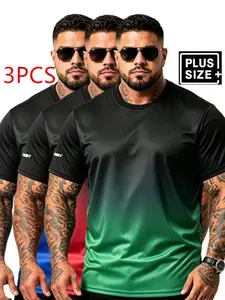 Men's Plus Size 1xl-6xl T-Shirt, Loose Fit Sporty Casual Tee, Breathable Sweat-Wicking Short Sleeve, Daily and Outdoor Wear, Gym T Shirts